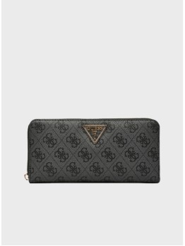 Кошелек Guess Laurel Large Zip-Around Wallet Black Logo