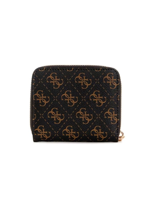 Кошелек Guess Laurel Logo Small Zip-Around Wallet Brown Logo