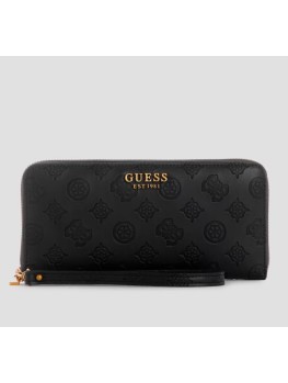 Гаманець Guess Laurel Large Zip-Around Wallet Black Logo