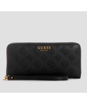 Гаманець Guess Laurel Large Zip-Around Wallet Black Logo