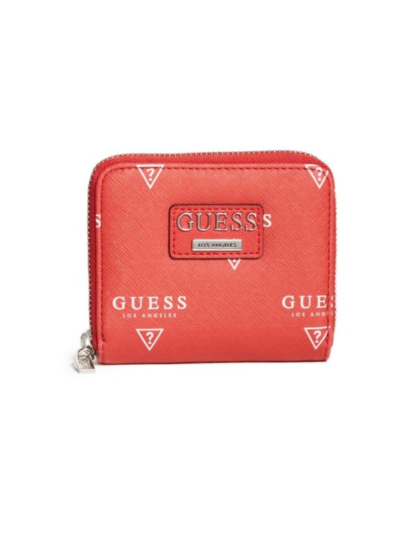 Кошелек GUESS Meade Logo Zip Wallet Red