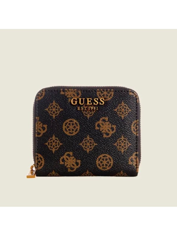 Кошелек Guess Centre Stage Small Zip Wallet dark brown