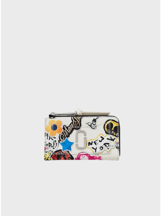 Гаманець Marc Jacobs Sticker Utility Snapshot Top Zip Multi White