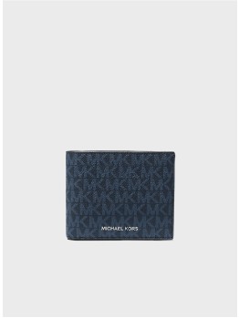 Мужской кошелек Michael Kors Cooper Billfold With Passcase Blue Logo