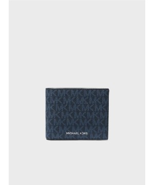 Чоловічий гаманець Michael Kors Cooper Billfold With Passcase Blue Logo