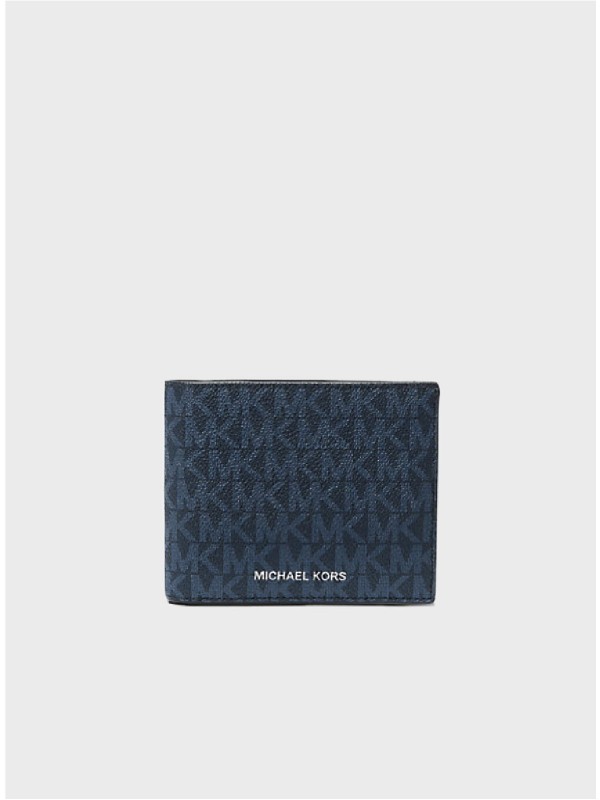 Чоловічий гаманець Michael Kors Cooper Billfold With Passcase Blue Logo