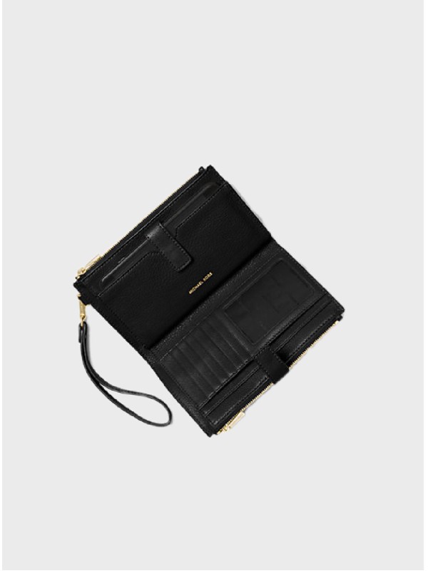 Кошелек Michael Kors Jet Set Double Zip Black/Gold