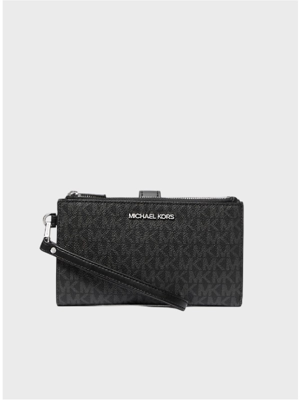 Кошелек Michael Kors Jet Set Double Zip Black Logo