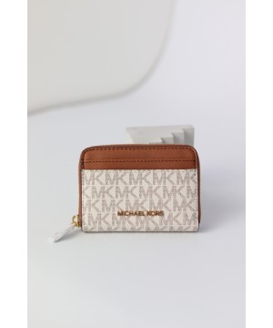 Michael Kors Small  jet set card wallet Vanilla logo