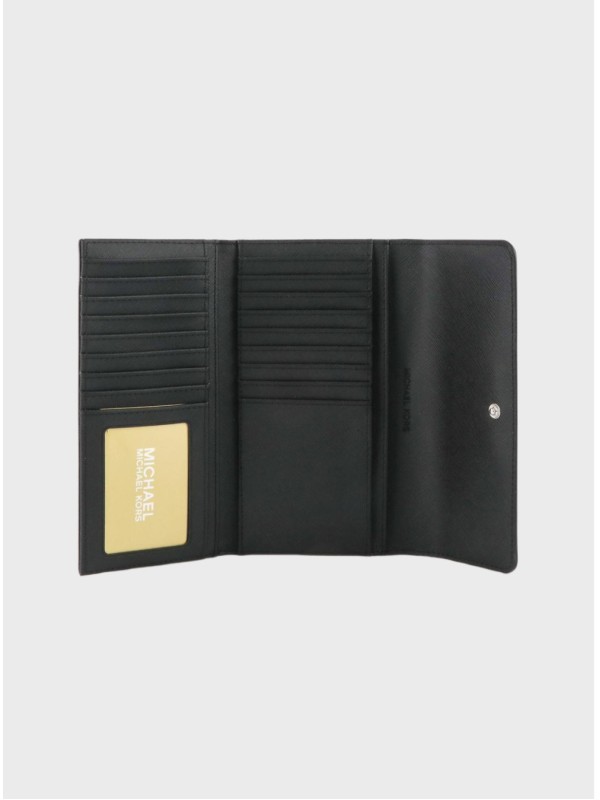 Кошелек Michael Kors Jet Set Travel Large Trifold Black Logo