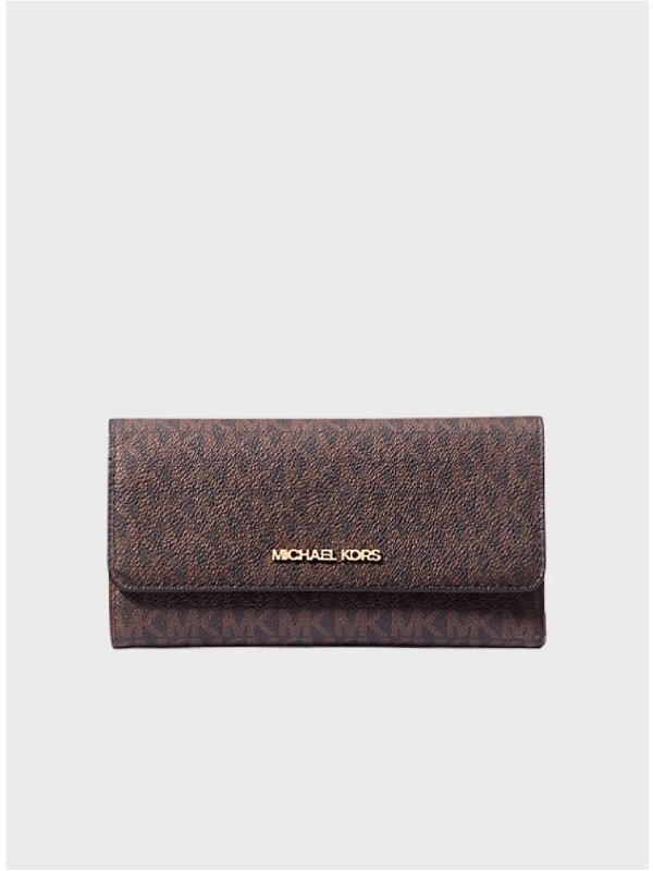 Гаманець Michael Kors Jet Set Travel Large Trifold Brown Logo