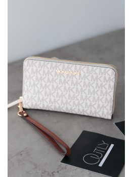 Michael Kors Jet Set wallet Zip Around Vanilla Logo