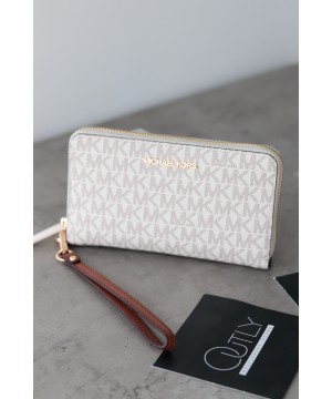 Michael Kors Jet Set wallet Zip Around Vanilla Logo