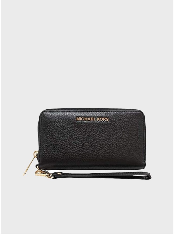 Michael Kors Jet Set wallet Zip Around Solid Black 