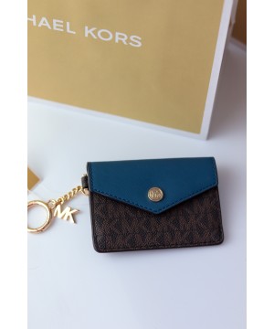 Ключниця Michael Kors key pouch Blue+brown logo