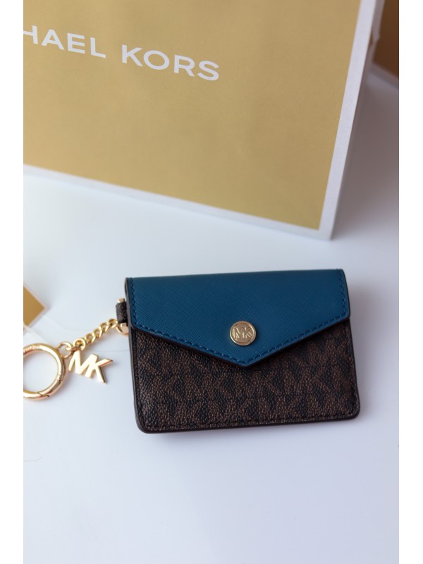 Ключниця Michael Kors key pouch Blue+brown logo