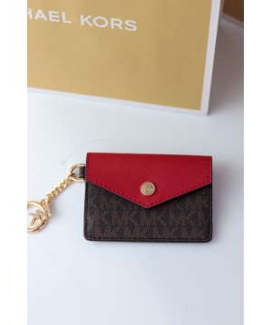 Ключница Michael Kors key pouch Red+brown logo