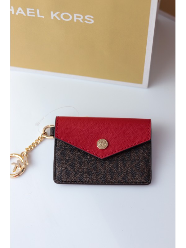 Ключниця Michael Kors key pouch Red+brown logo