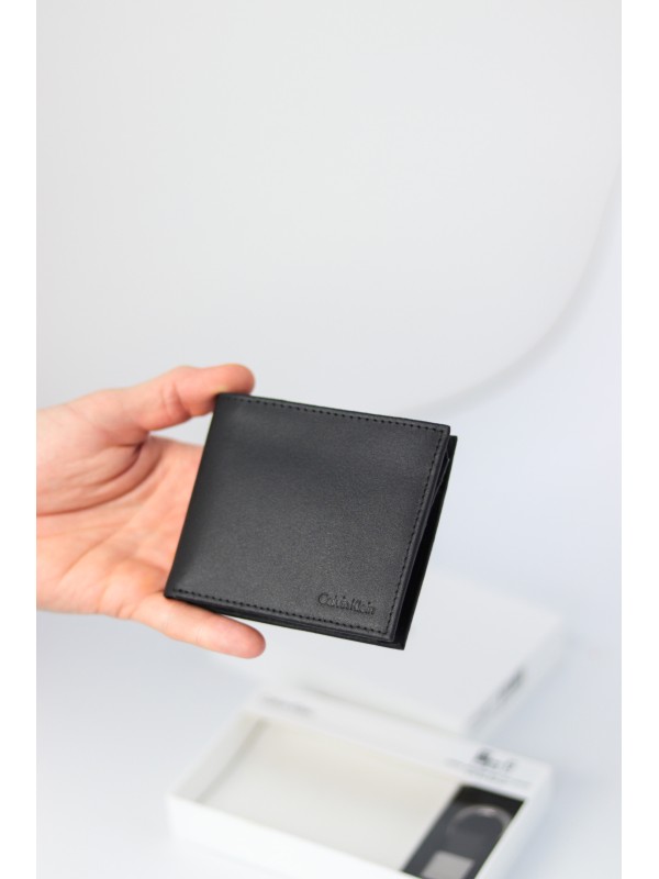 Кошелек Calvin Klein Leather Bifold с брелком Black