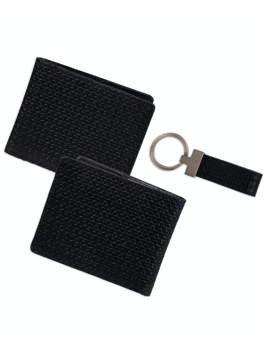 Кошелек Calvin Klein Men's RFID embossing Wallet & Key Fob Set