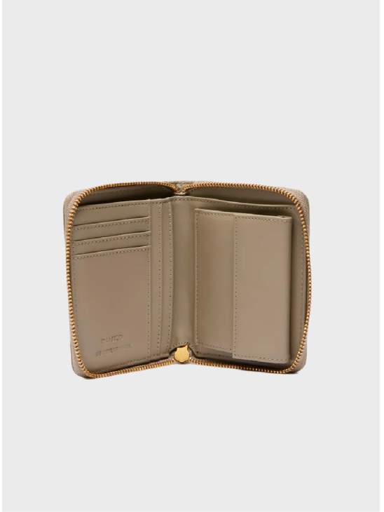 Гаманець Pinko Square Quilted Nappa Leather Zip-Around Purse Gray