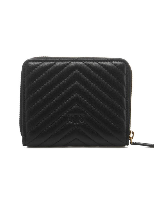 Гаманець PINKO Taylor zip-around chevron mini wallet black