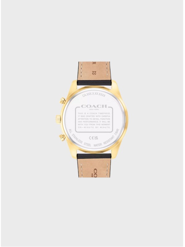 Чоловічий годинник Coach Cole Watch, 44 Mm Black/Gold