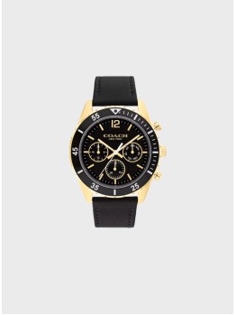 Мужские часы Coach Cole 44 Mm Black/Gold