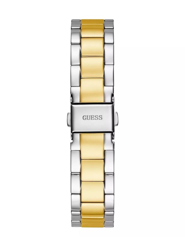 GUESS Women's Two Tone Stainless Steel Day and Date Bracelet Watch