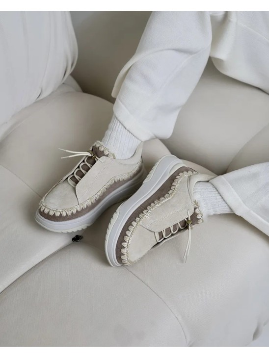  Жіночі кросівки Mou Eskimo Jogger Elastic Laces Beige